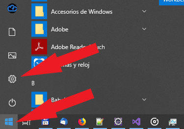 Acceso a la configuración de windows
