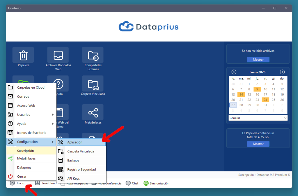 Configuración de Dataprius