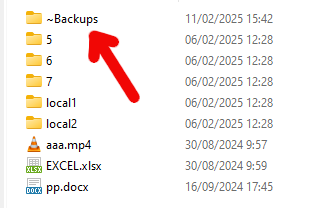 Backups folder